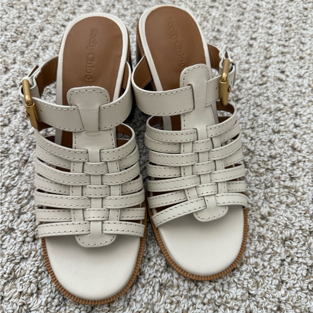 See By Chloe Women's Ivory Strappy Sandals